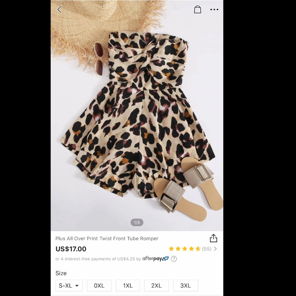 SHEIN Plus Sized Cheetah Romper - Picture 1 of 2
